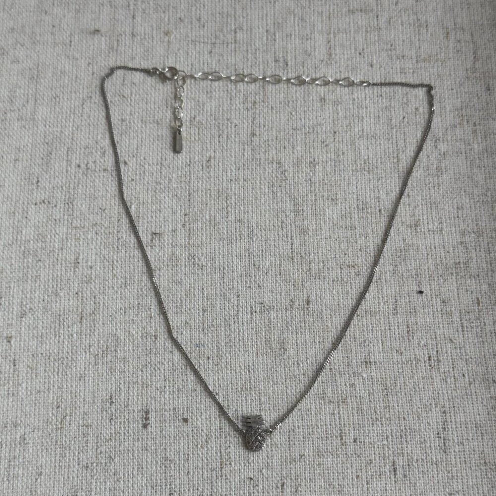 Chan Luu Sterling Silver and Diamond Pineapple Choker Necklace